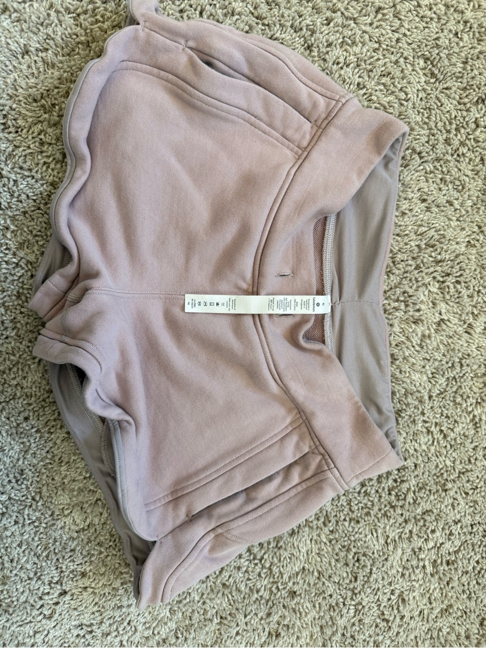 lululemon athletica Scalloped Hem Athletic Shorts in Dusty Rose